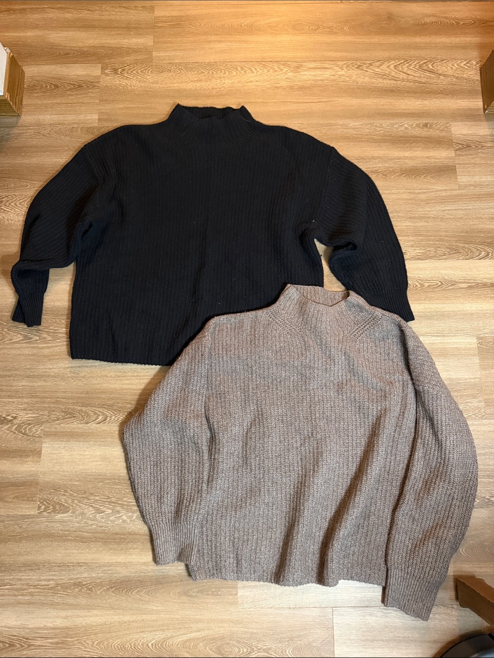 Old Navy Ribbed Mock Neck Sweater Duo in Black and Brown